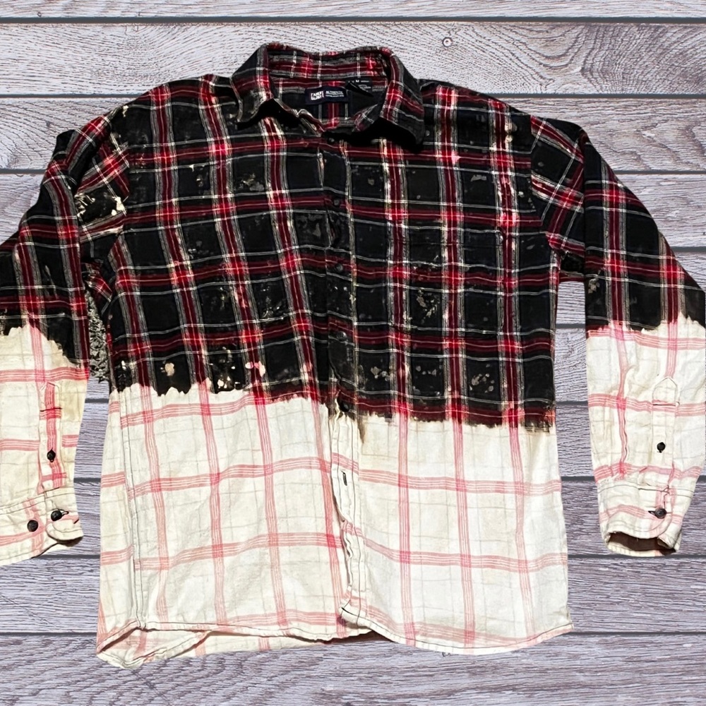 Bleached distressed flannel